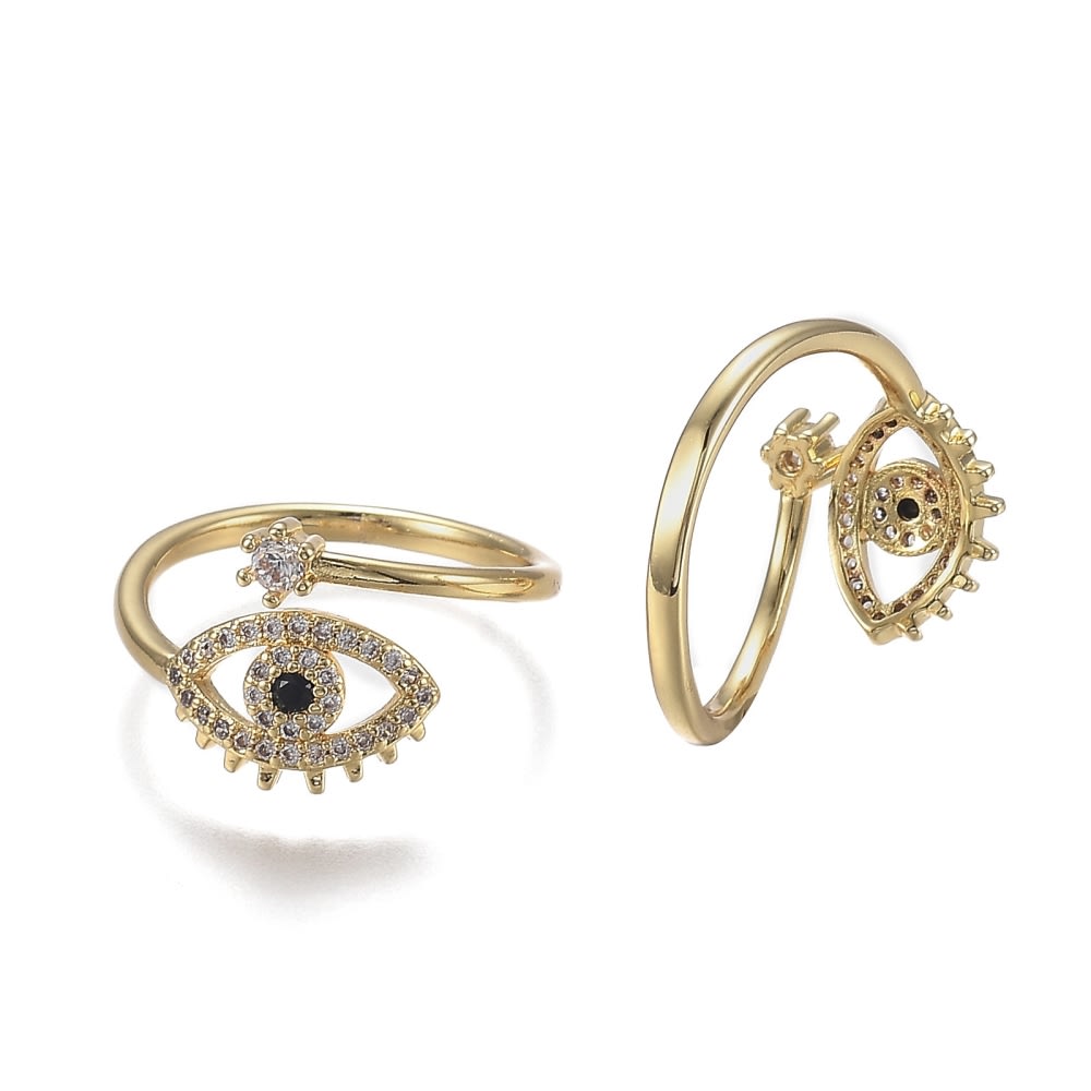Anillo ajustable ojo turco baño de oro / unidad2