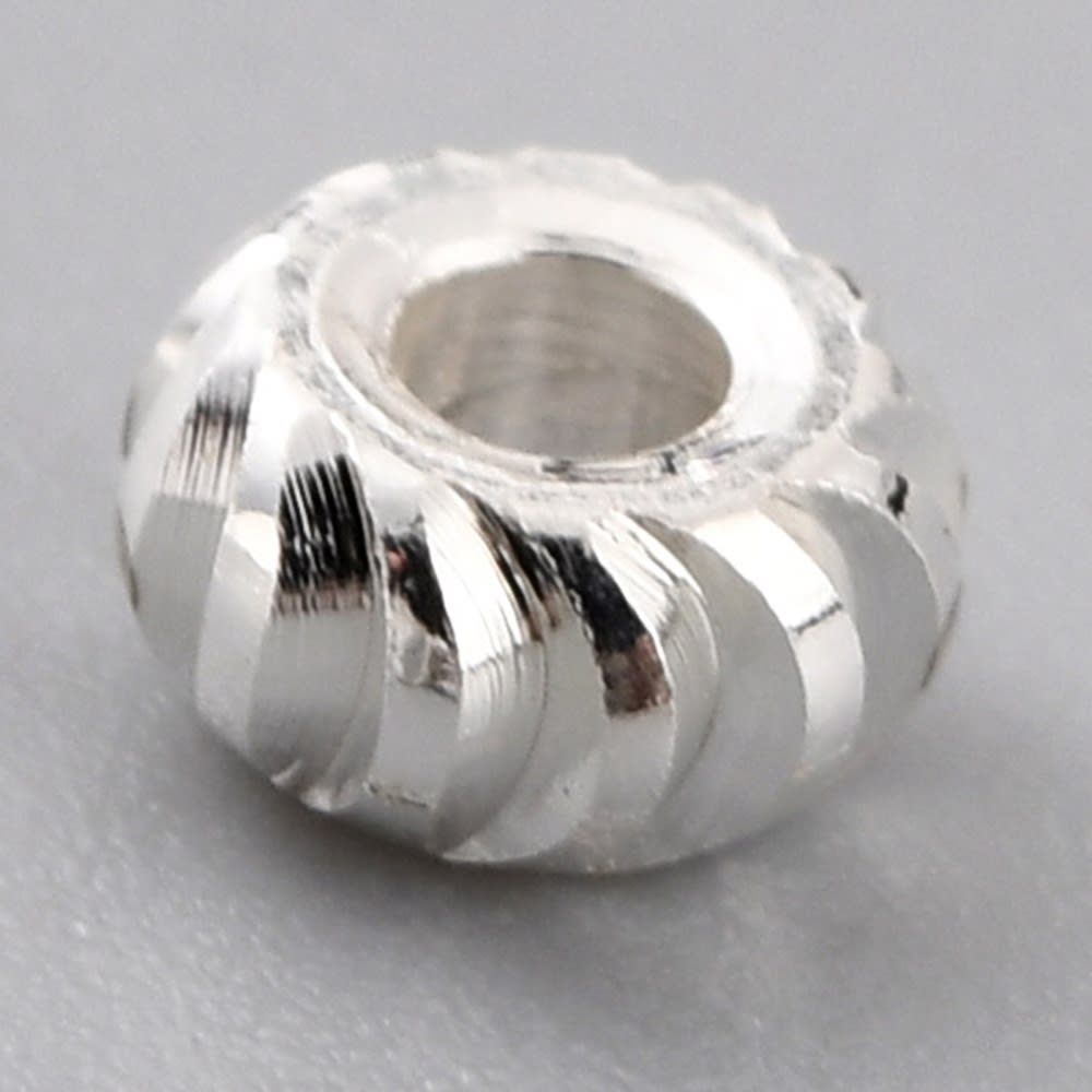 Separador redondo ranura 4 mm baño de plata / 10 uds2