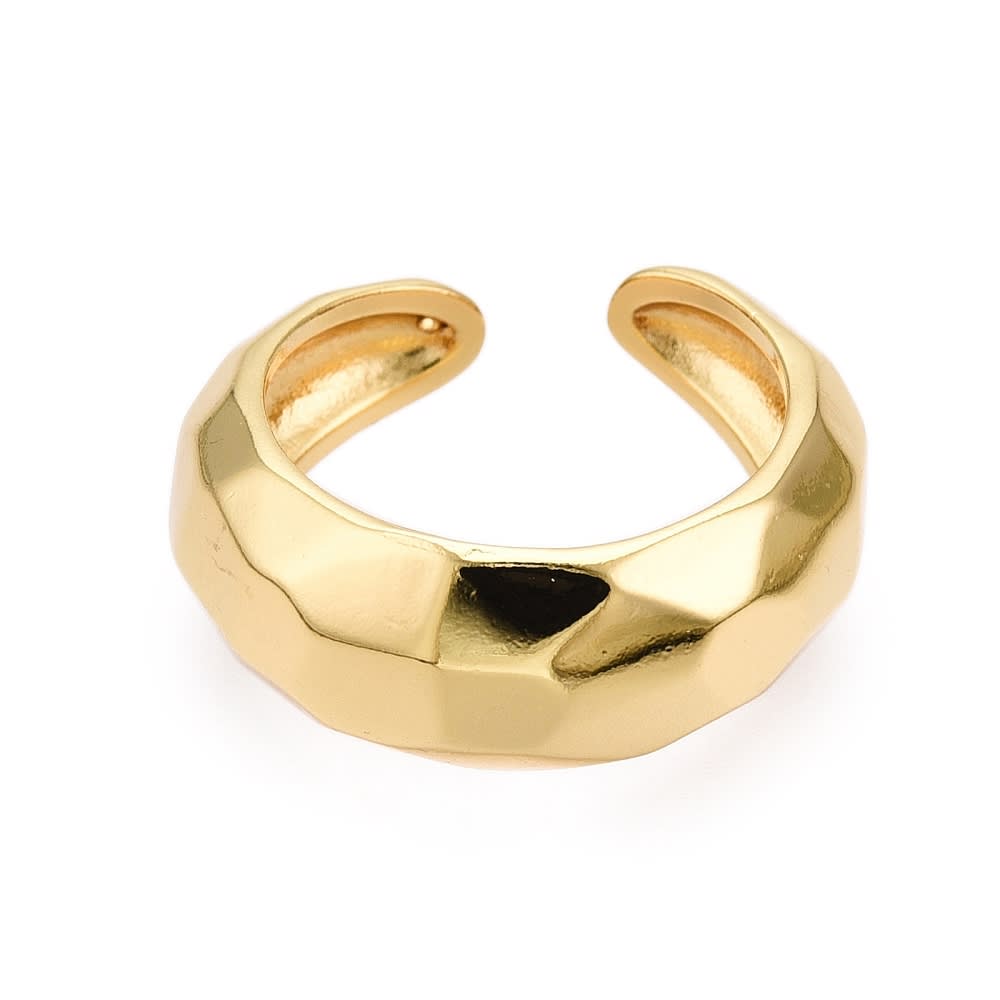 Anillo ajustable biselado baño de oro / unidad2