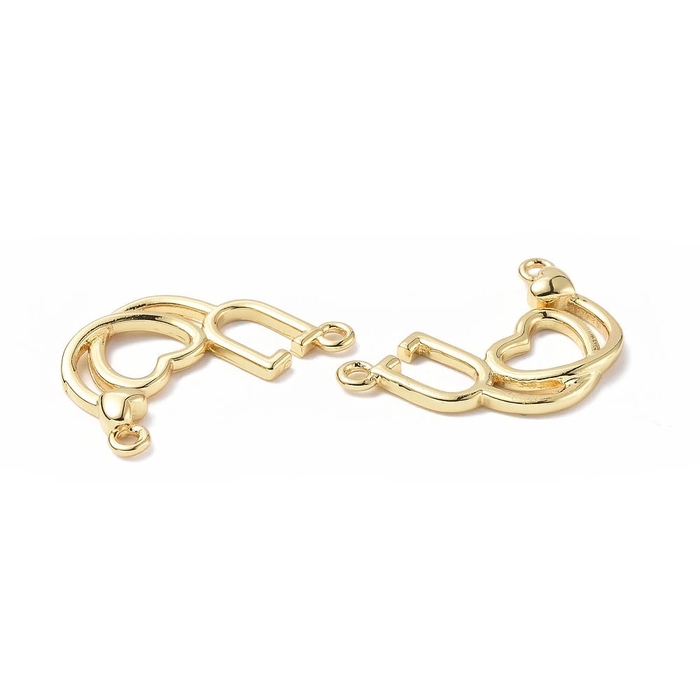 Dije conector estetoscopio médico 15.5 mm dorado plateado / unidad5