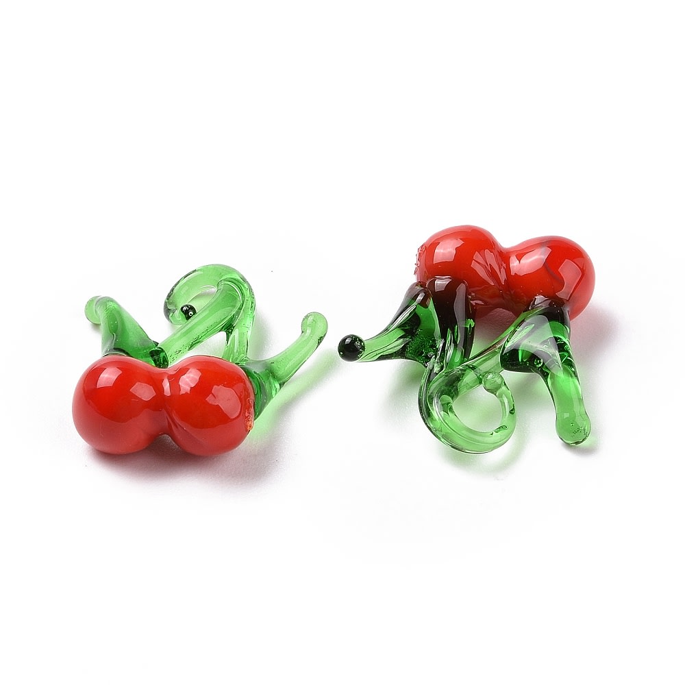 Dije colgante cereza guinda 17 mm murano / unidad3