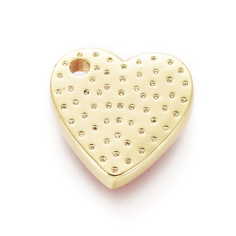 Dije esmaltado corazón apple heart 10 mm baño de oro / unidad3