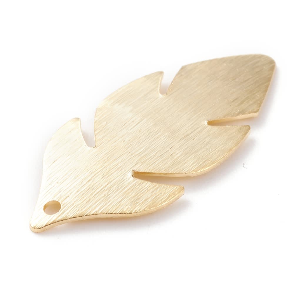 Dije colgante hoja 30 mm baño de oro / unidad4