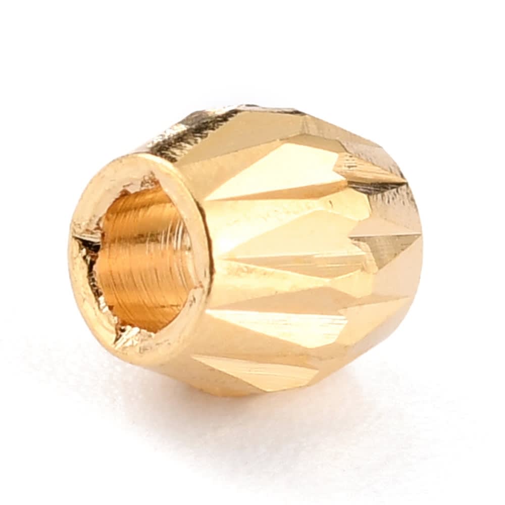 Separador tubular ranura 4 mm baño de oro 18k / 10 uds3