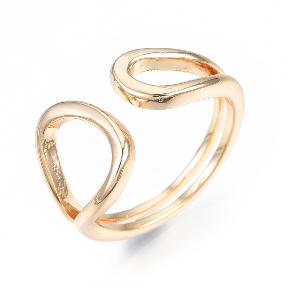 Anillo ajustable minimalista lágrima baño de oro / unidad2