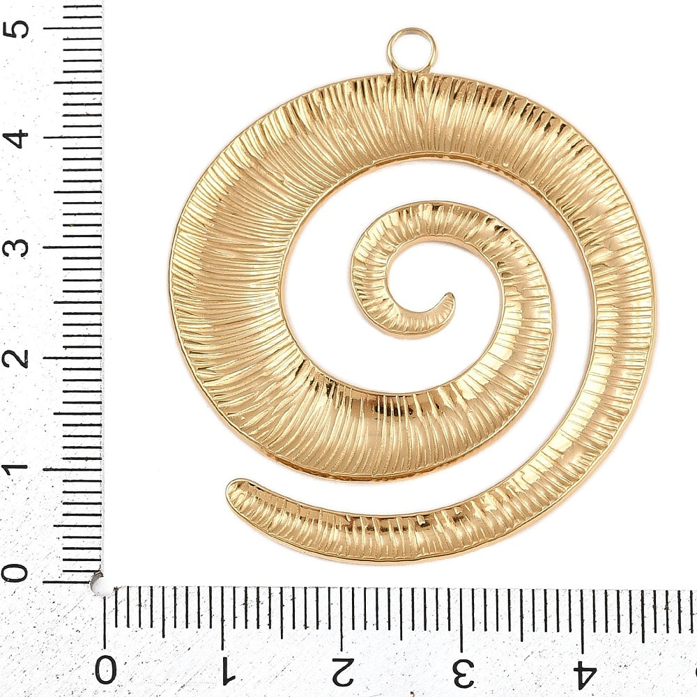 Maxi dije colgante espiral caracol mar 48 mm acero / unidad2