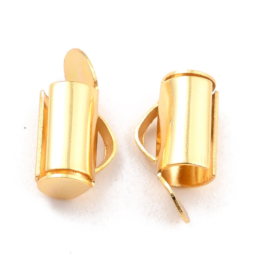 Terminal tubo para pulsera collar 10-40 mm acero dorado / par4