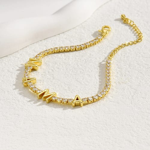 Pulsera con circones elegante regalo mamá baño de oro / unidad3