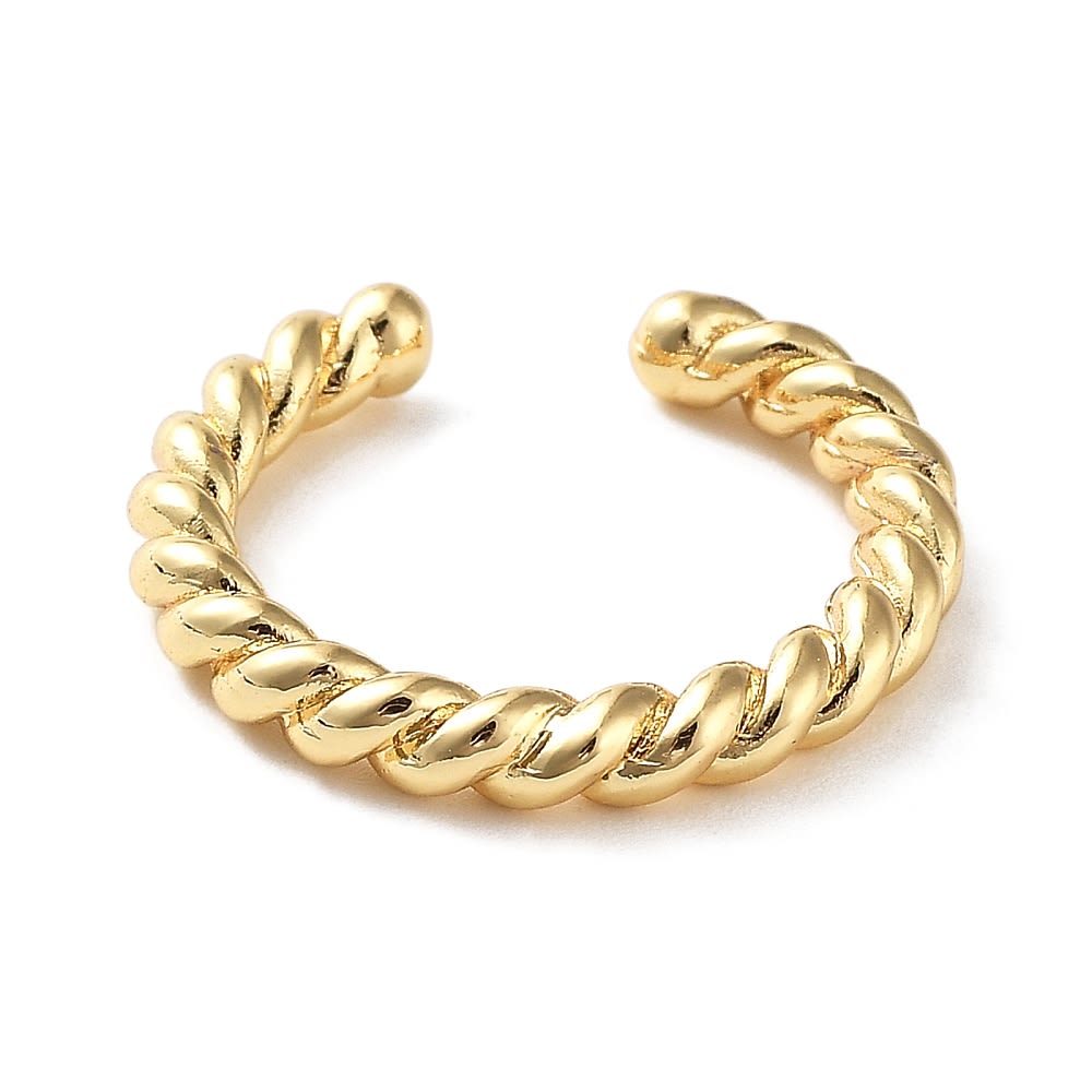 Anillo ajustable trenzado cuerda torcida baño de oro / unidad2