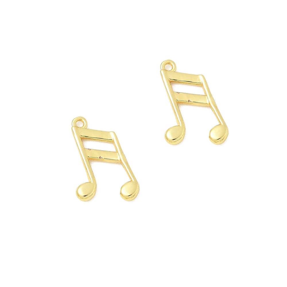 Dije colgante nota musical 17 mm baño oro / unidad5