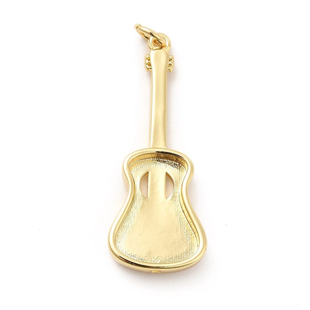 Dije colgante guitarra música 35.5 mm baño de oro / unidad2