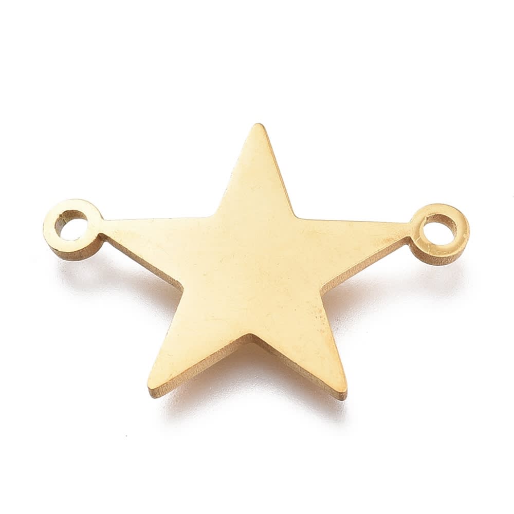 Dije conector corazón estrella acero / unidad1