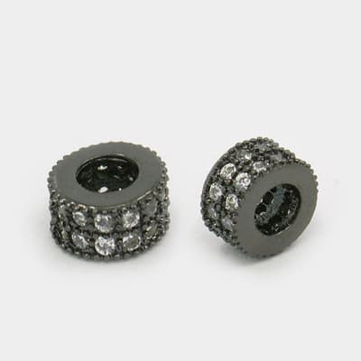 Cuenta cilindro pasador 4x6 mm zircón / unidad3