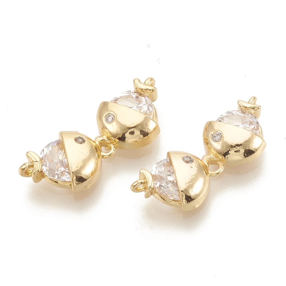 Dije conector beso pescado pez baño de oro / unidad1