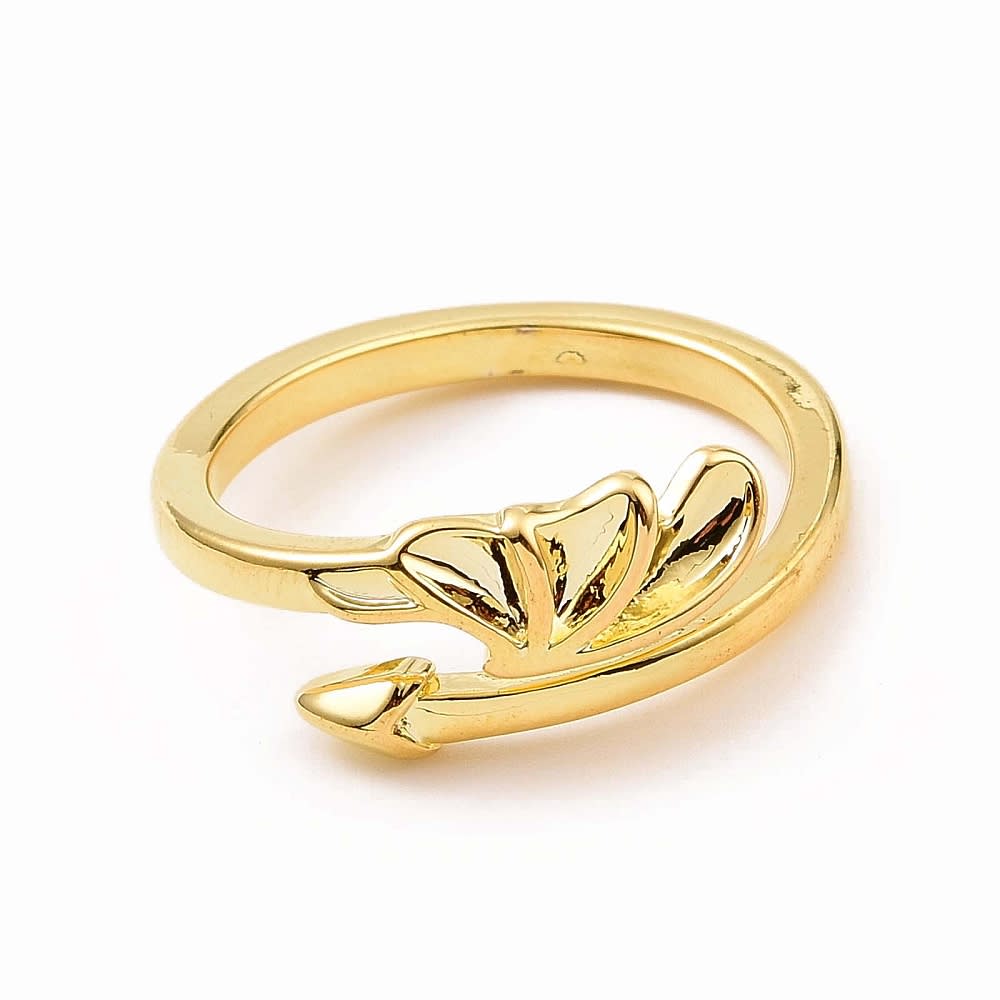 Anillo ajustable minimalista alas de dragón baño de oro / unidad2