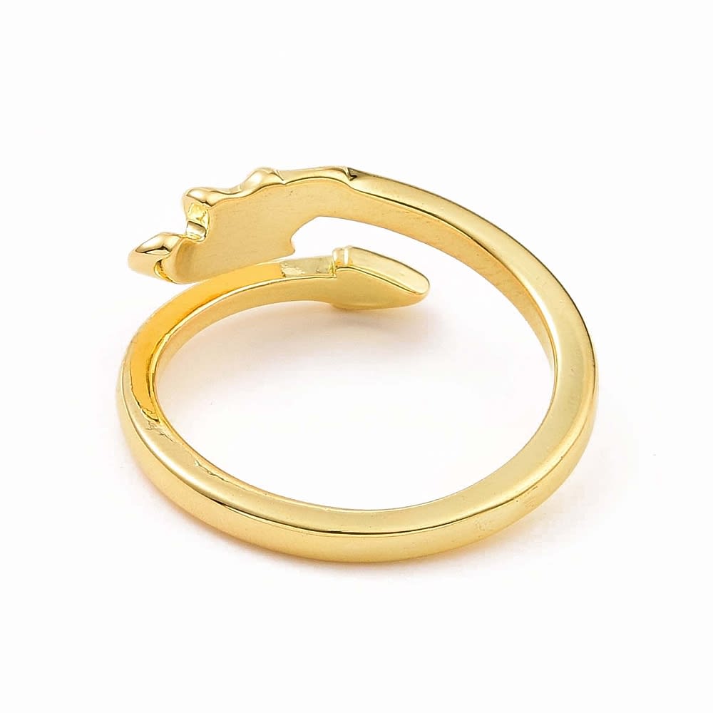 Anillo ajustable minimalista alas de dragón baño de oro / unidad3