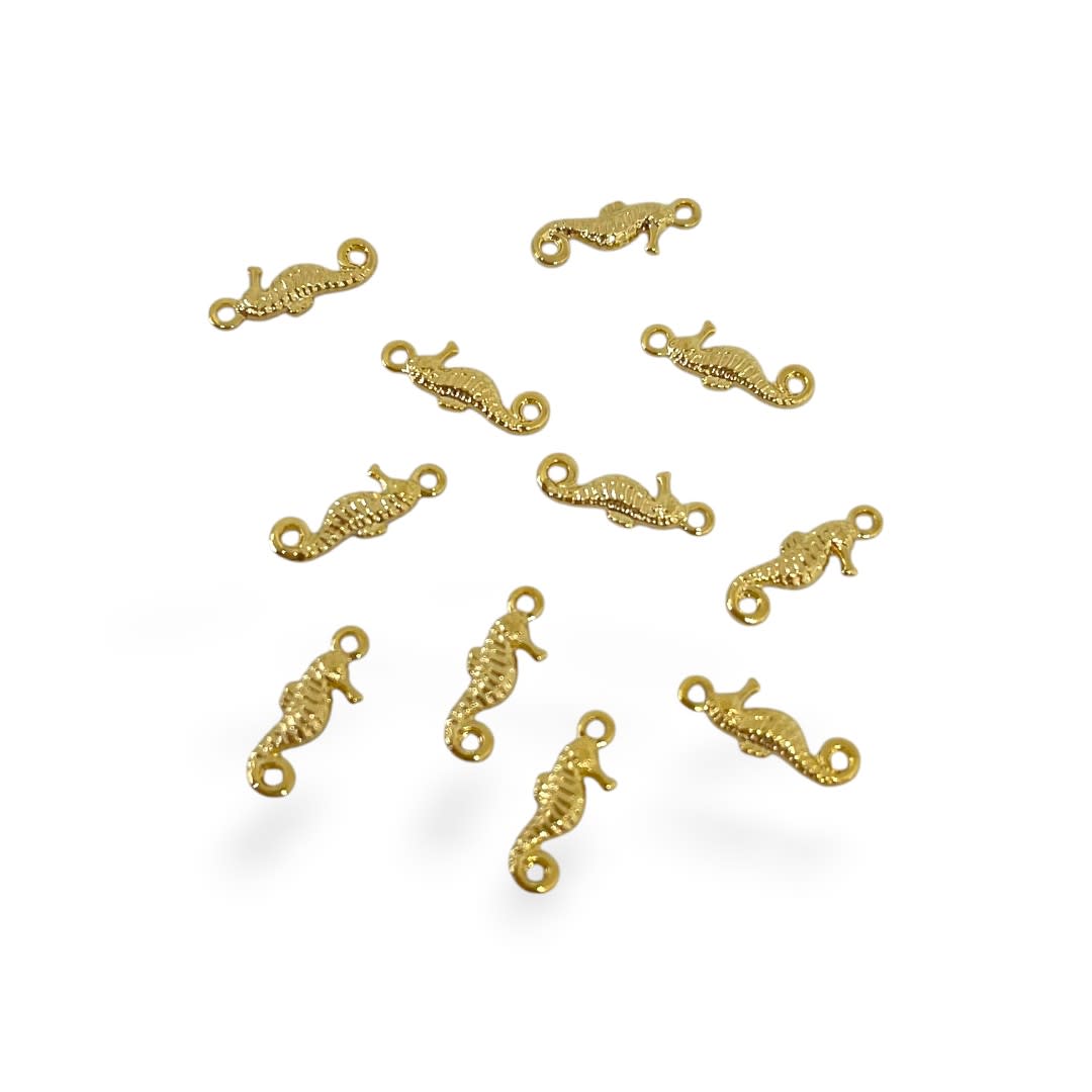 Mini dije caballo de mar 4x12 mm gold-filled / unidad1