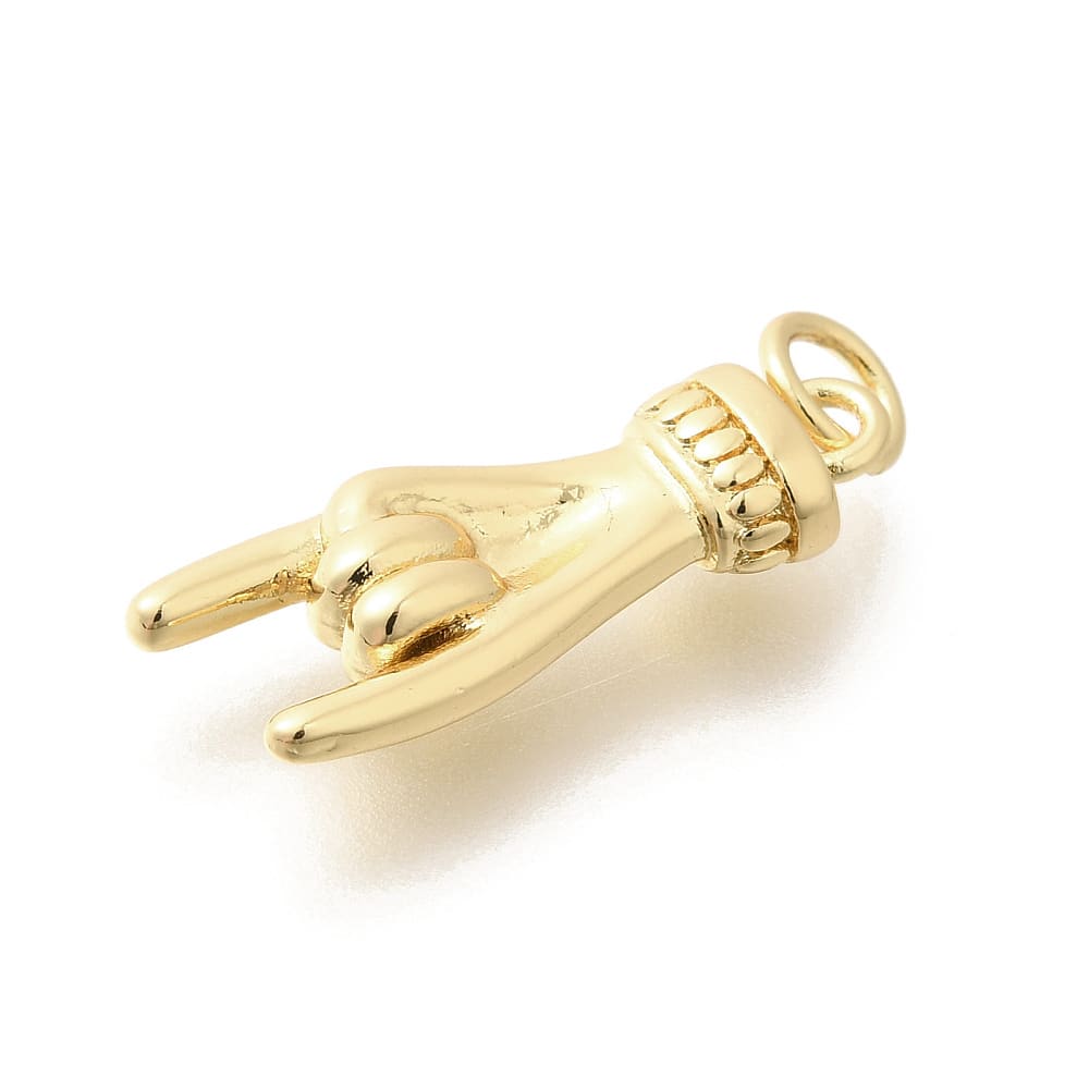 Dije colgante mano de rock 21.5 mm baño de oro / unidad2