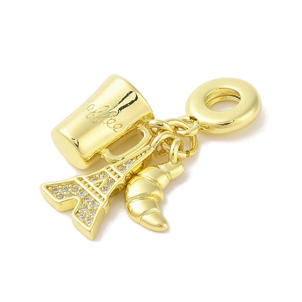 Colgante europeo charm torre eiffel croissant taza de café / unidad2