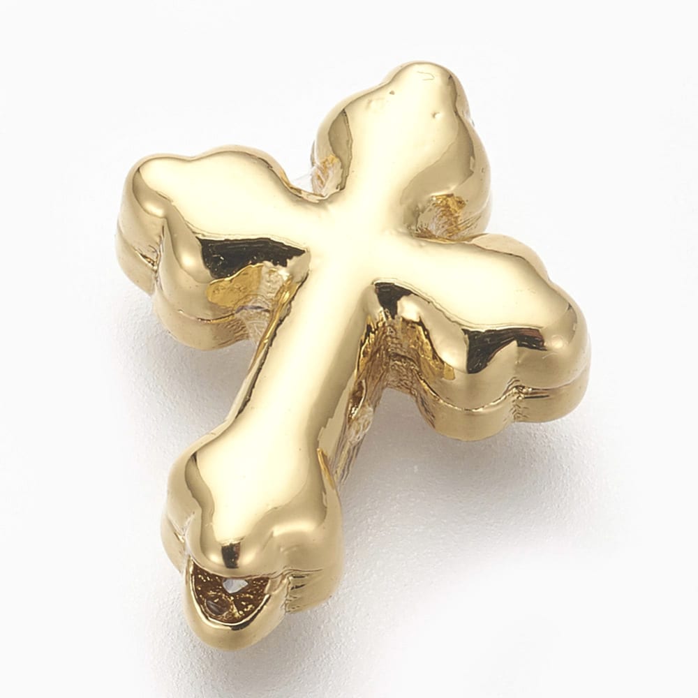 Dije pasador cruz dorada plateada zircón / unidad2