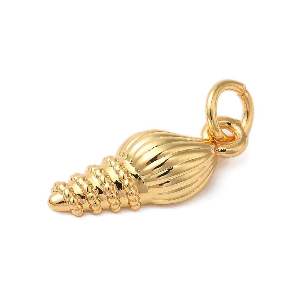 Dije colgante concha caracol africano mar 16 mm baño de oro / unidad2