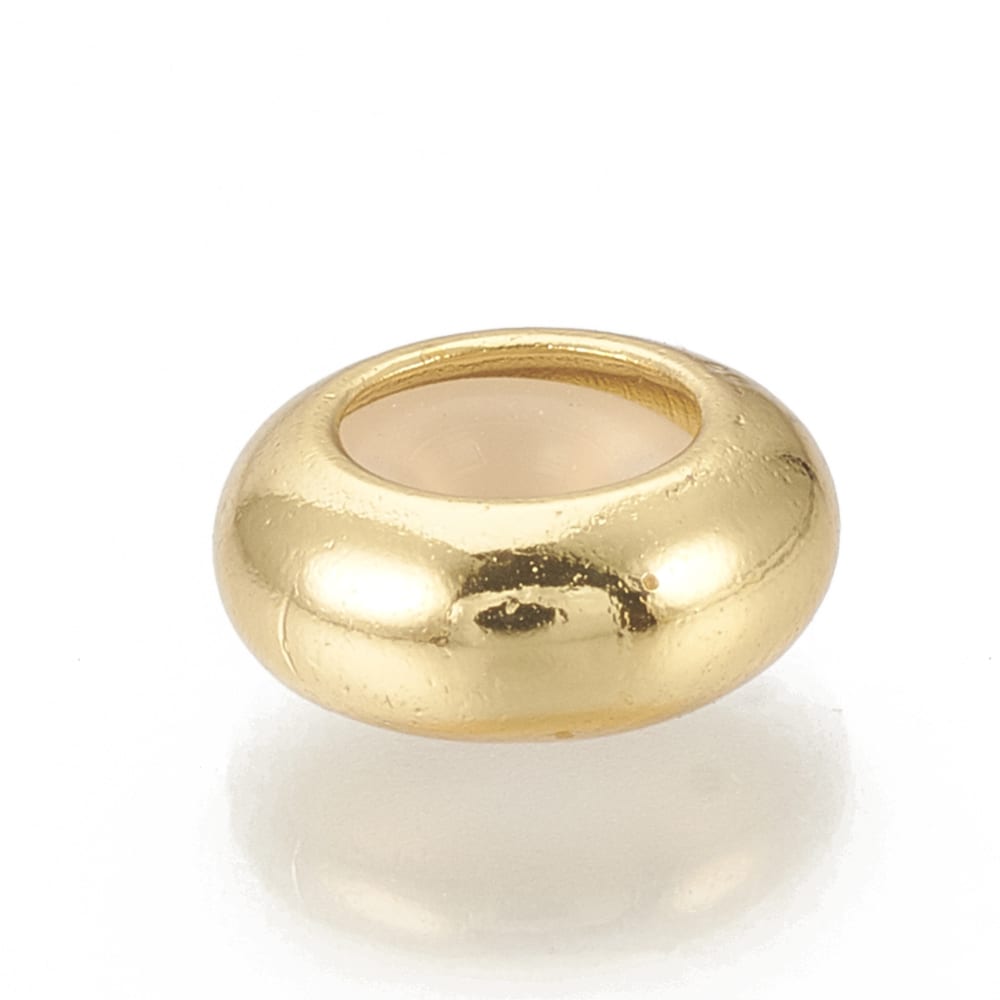 Broche redondo ajustable con goma interna 7.5x4 mm baño oro / unidad2