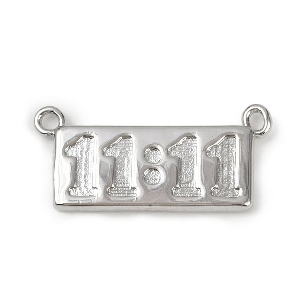 Dije conector 11:11 plaquita 24.5 mm latón / unidad5