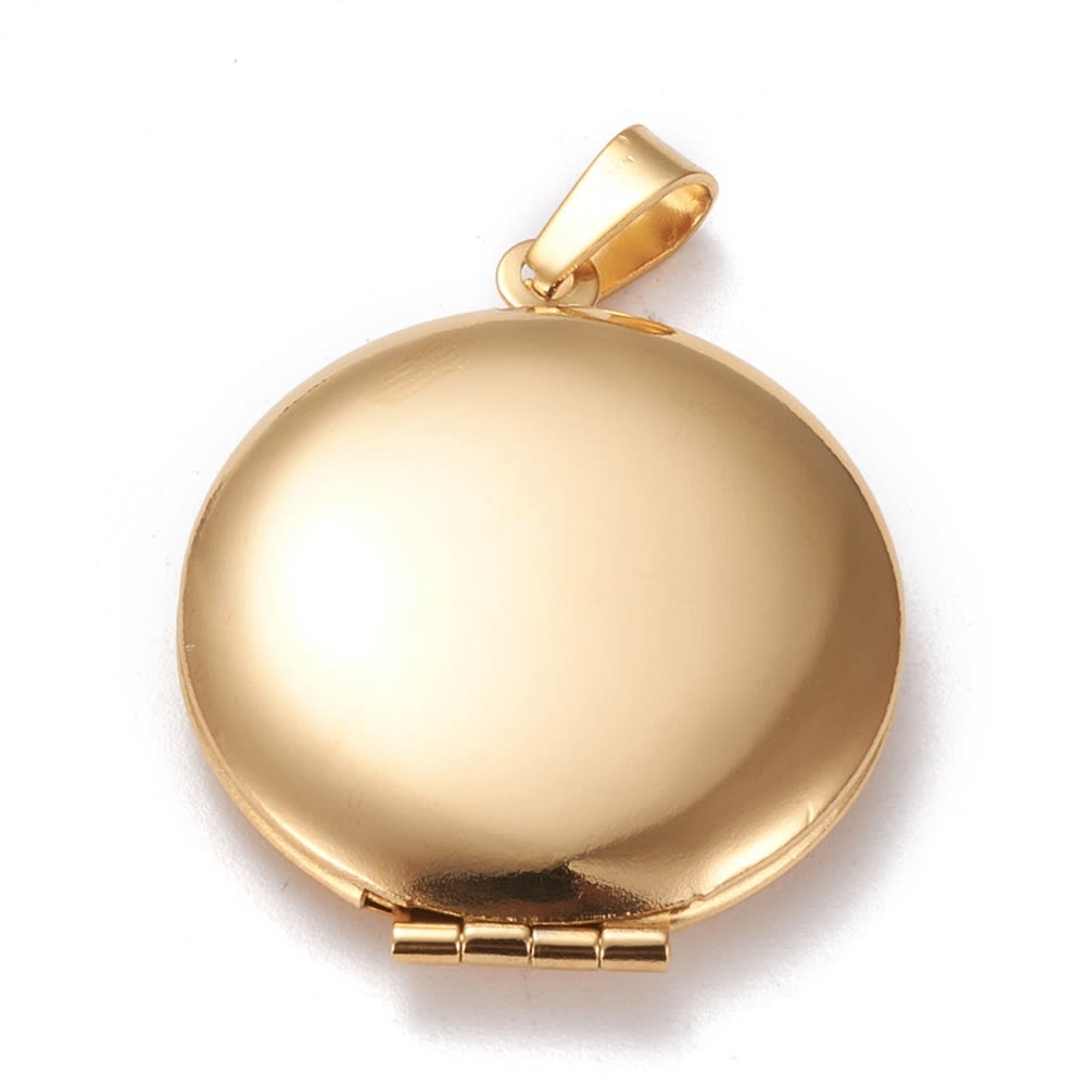 Relicario foto portafoto locket redondo flor acero / unidad4