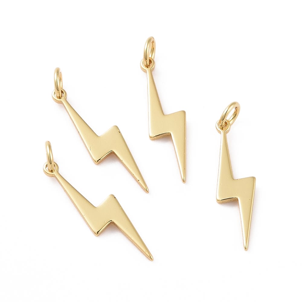 Dije colgante rayo 20 mm baño de oro / unidad3