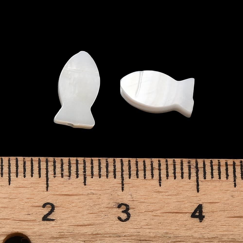Dije pasador pez 10 mm nácar / 5 uds3