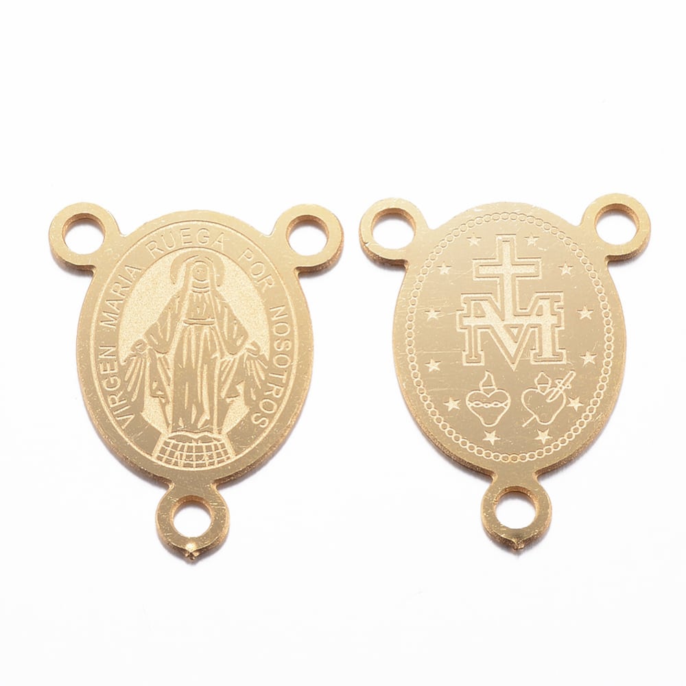 Dije vitela centro rosario virgen cruz milagrosa acero / unidad4
