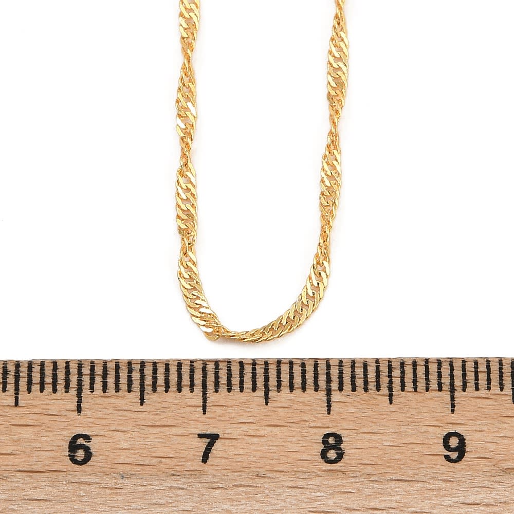 Cadena armada tejido singapur 1.7 mm baño oro / unidad2