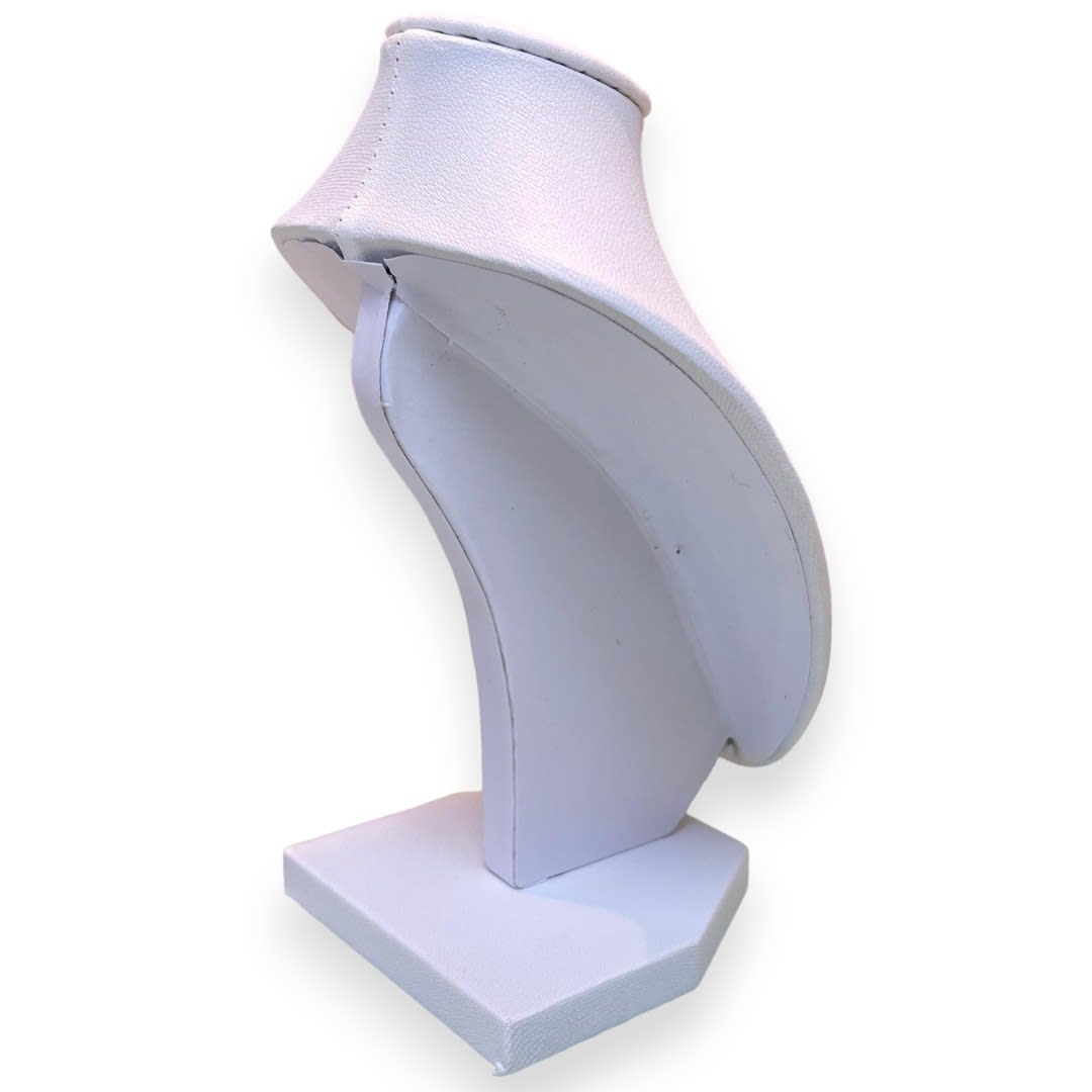 Exhibidor mostrario cuello alargado eco cuero blanco chico / unidad2