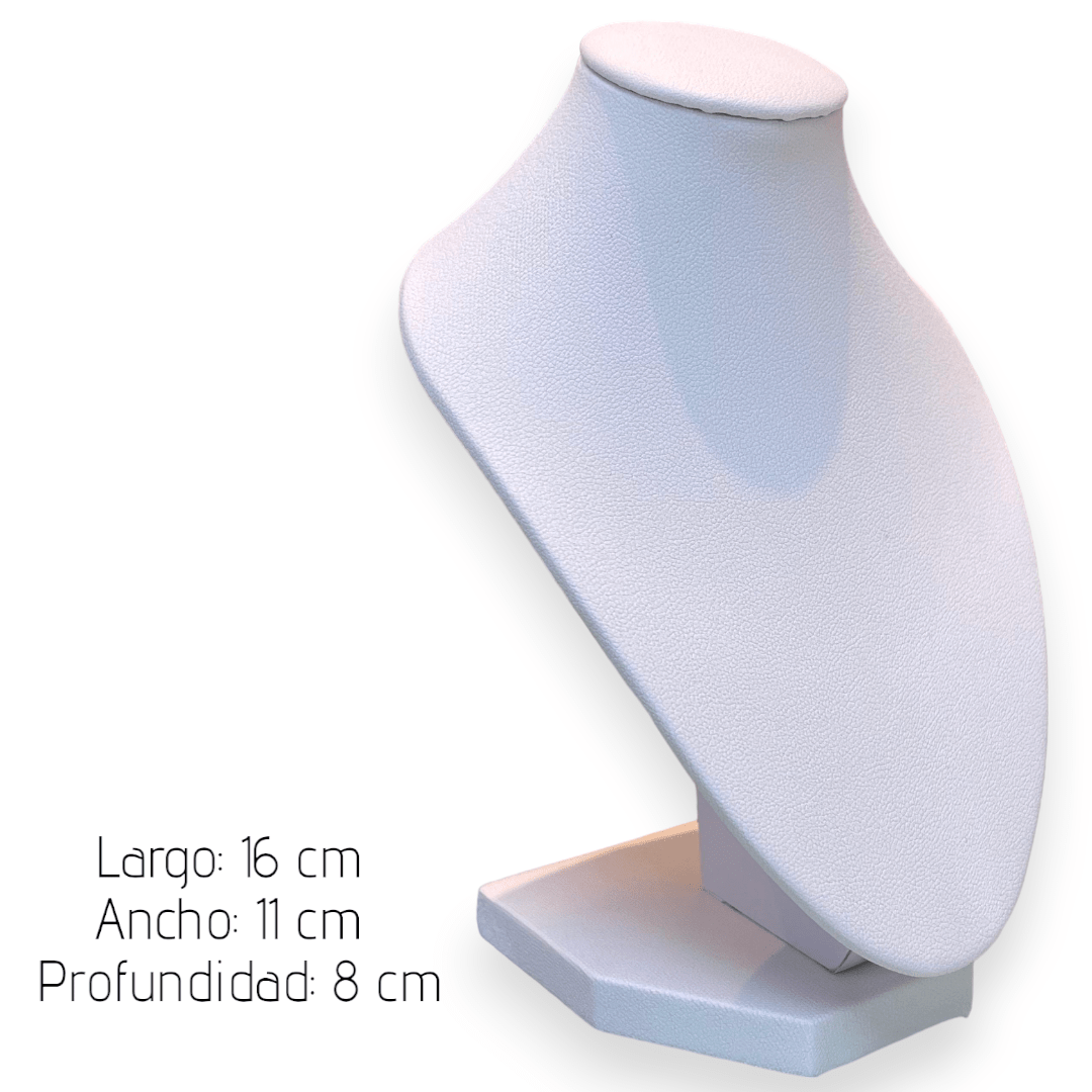 Exhibidor mostrario cuello alargado eco cuero blanco chico / unidad4