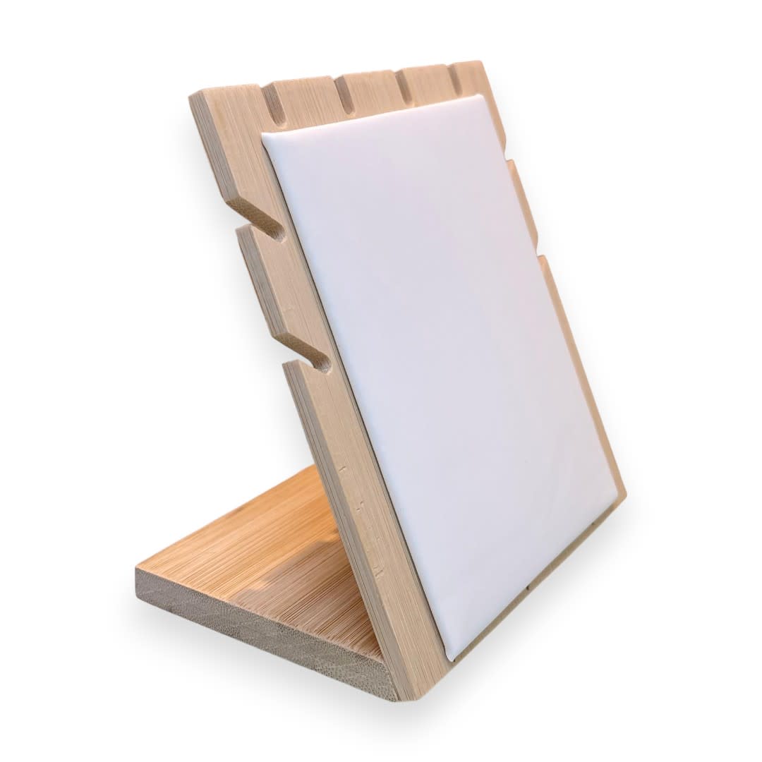 Exhibidor mostrario collar pulsera eco cuero madera / unidad1