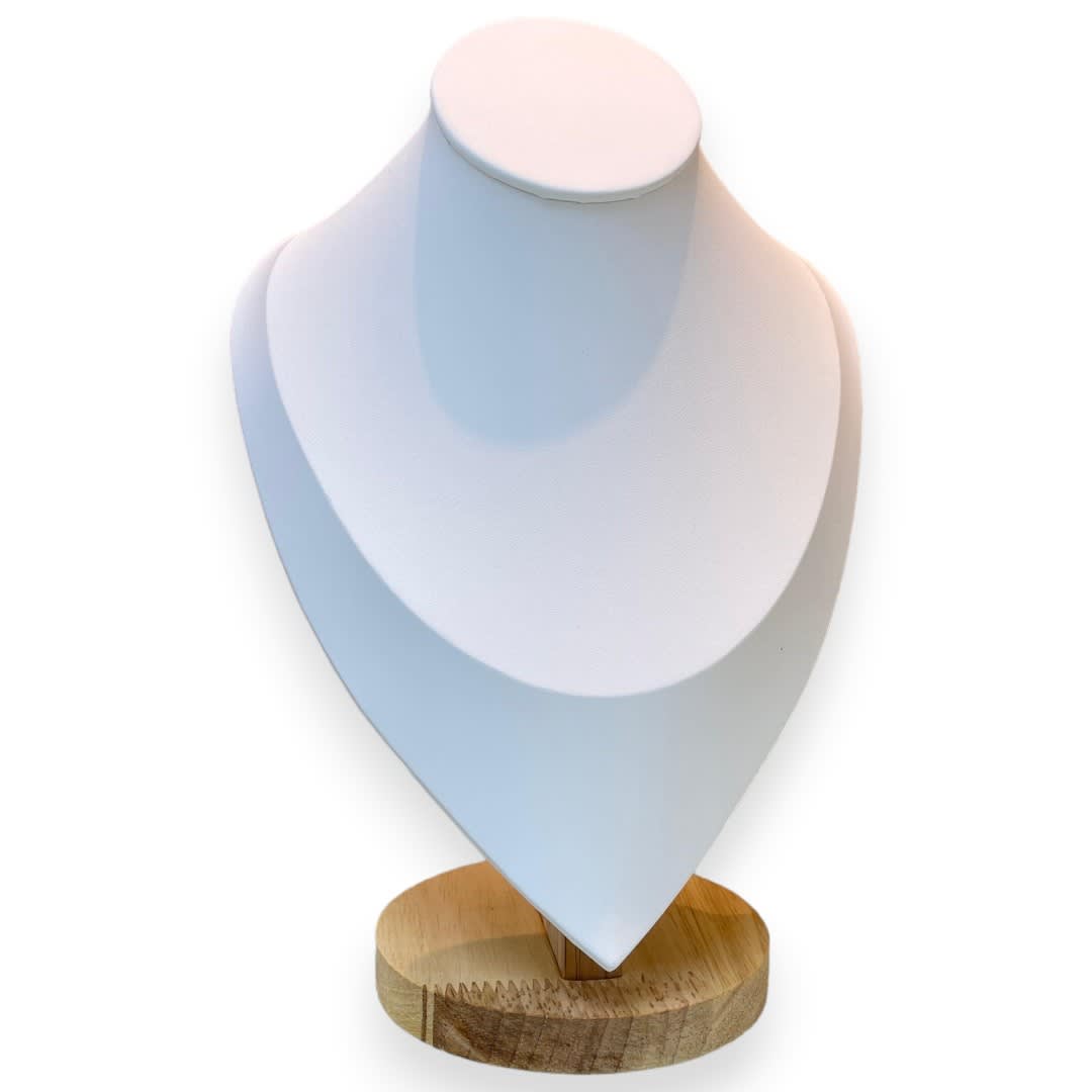 Exhibidor mostrario cuello alargado madera eco cuero mediano / unidad1