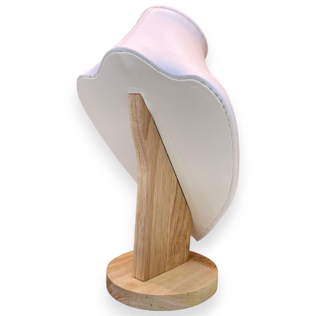 Exhibidor mostrario cuello alargado madera eco cuero mediano / unidad2