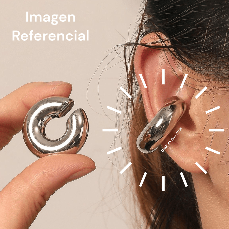 Ear cuff solitarios elegante liso grueso chunky 28 mm / unidad4