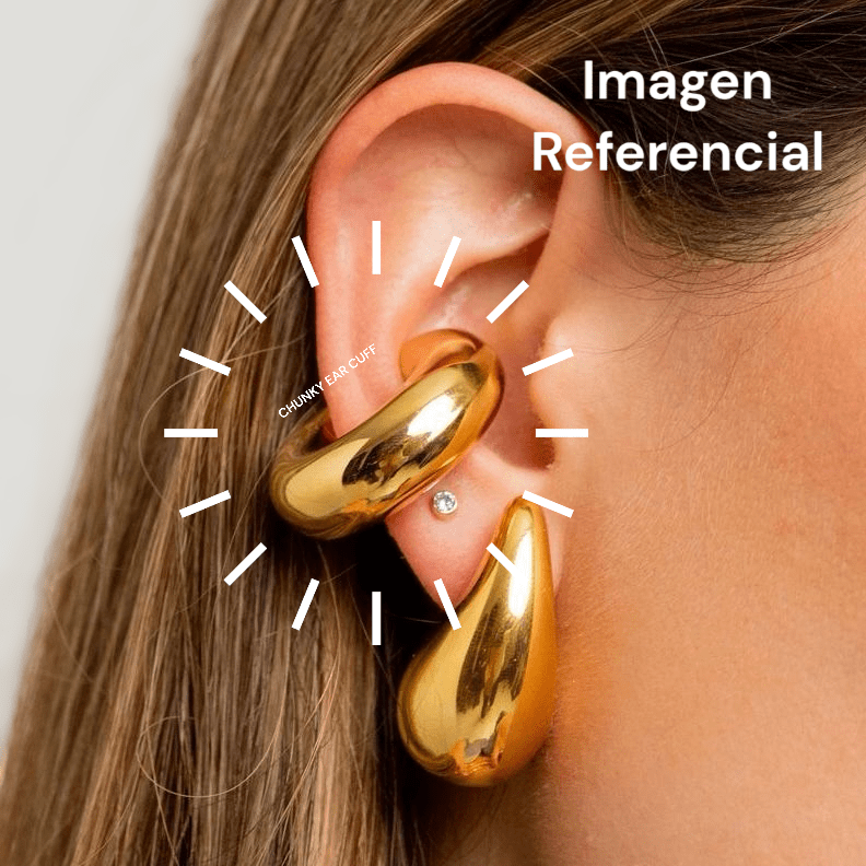 Ear cuff solitarios elegante liso grueso chunky 28 mm / unidad3