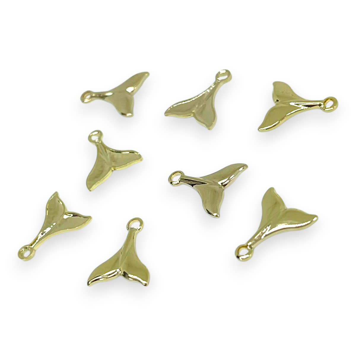 Mini dije cola de sirena ballena 8 mm gold-filled / unidad2