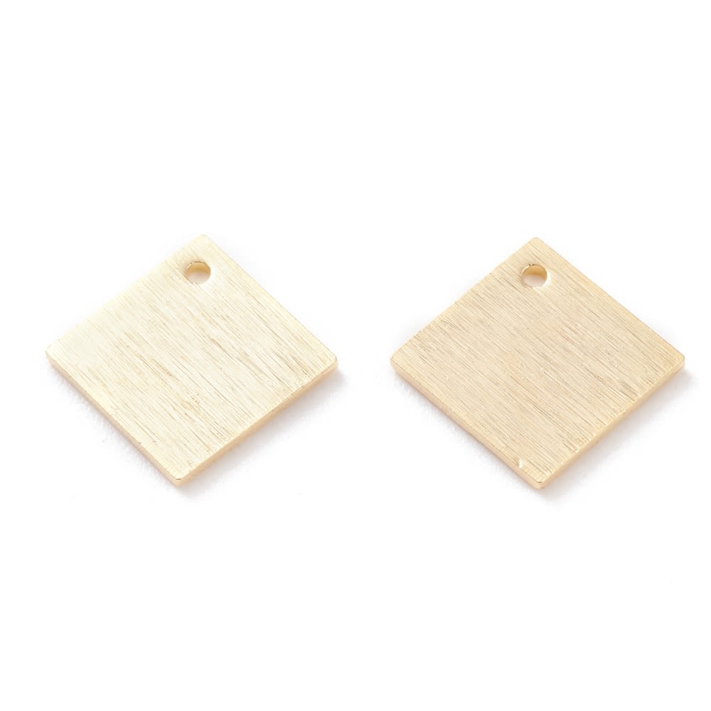 Dije colgante rombo 14 mm baño de oro / unidad3