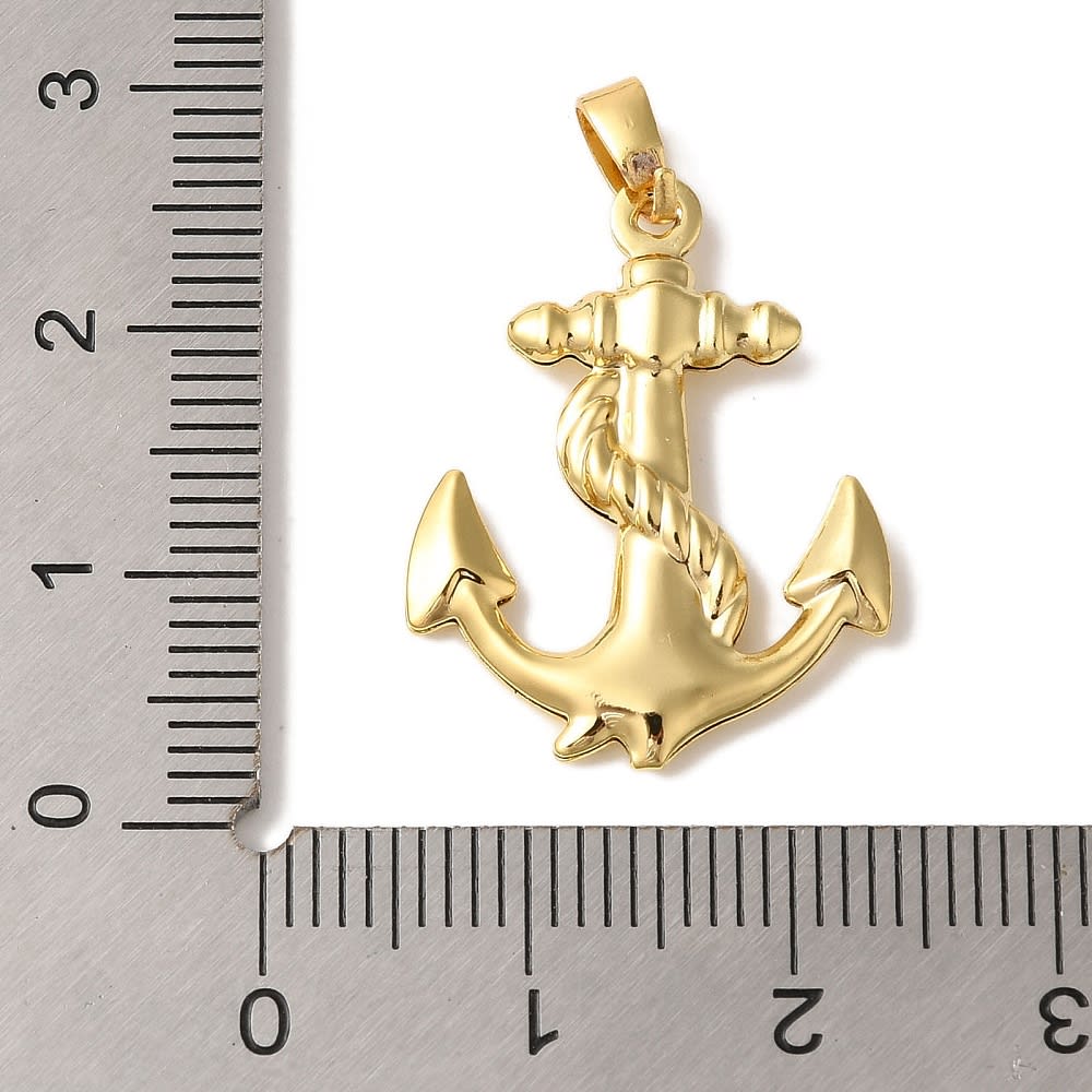 Dije colgante ancla mar 24 mm baño de oro / unidad3