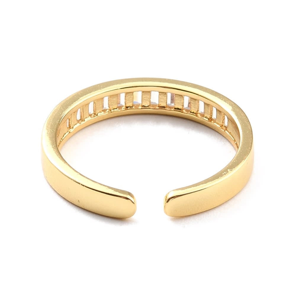 Anillo ajustable cinta brillante baño de oro / unidad3