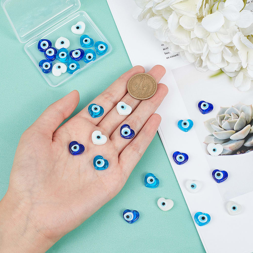 Pasador corazón murano ojo turco / unidad3