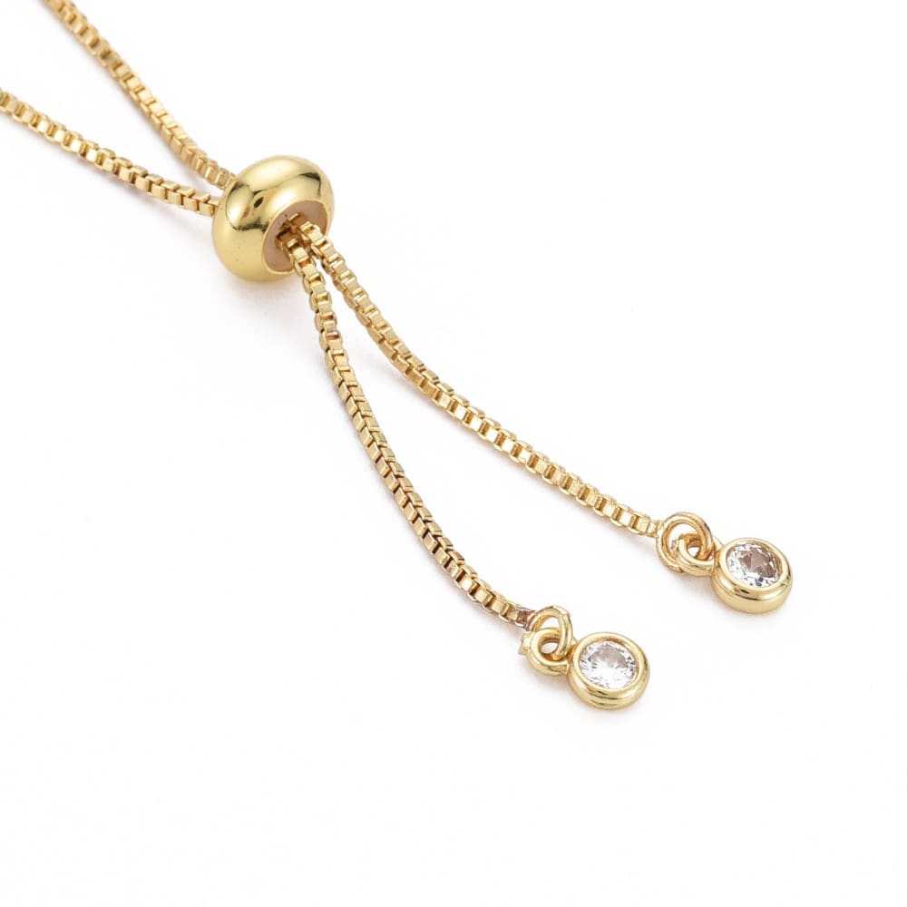 Pulsera ajustable de zircón baño de oro / unidad3