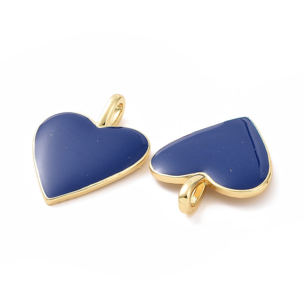 Dije esmaltado maxi corazón 24 mm baño de oro / unidad3