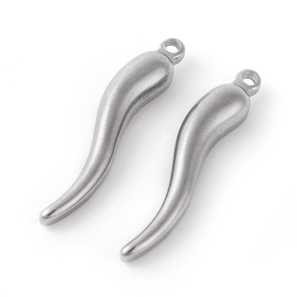 Dije colgante cuerno suerte italiano 28 mm acero / unidad1