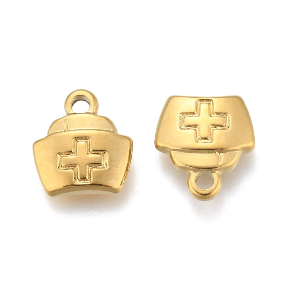 Dije colgante enfermera salud 13 mm acero / unidad2