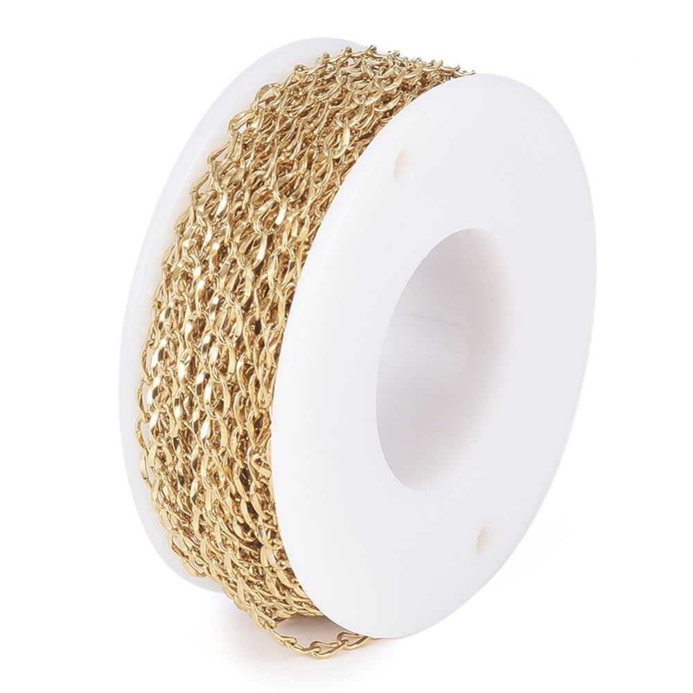 Cadena eslabón Bilbao acero dorado / metro2