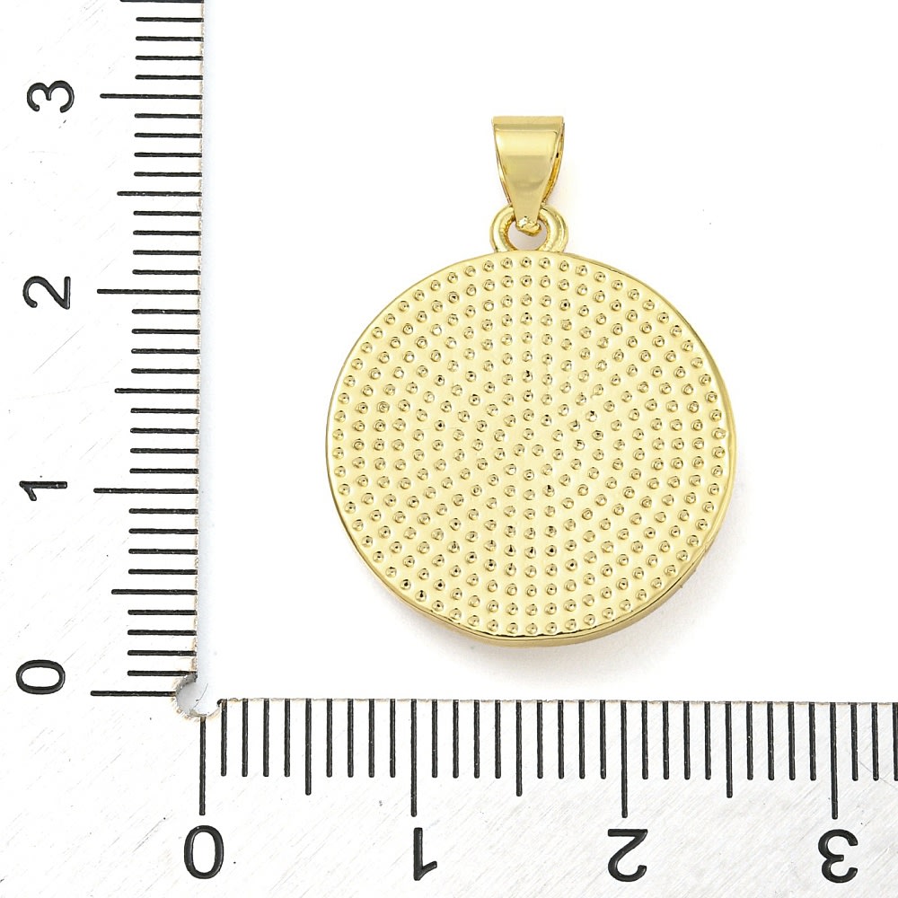Dije colgante medalla 20 mm San Miguel Arcángel nácar / unidad3